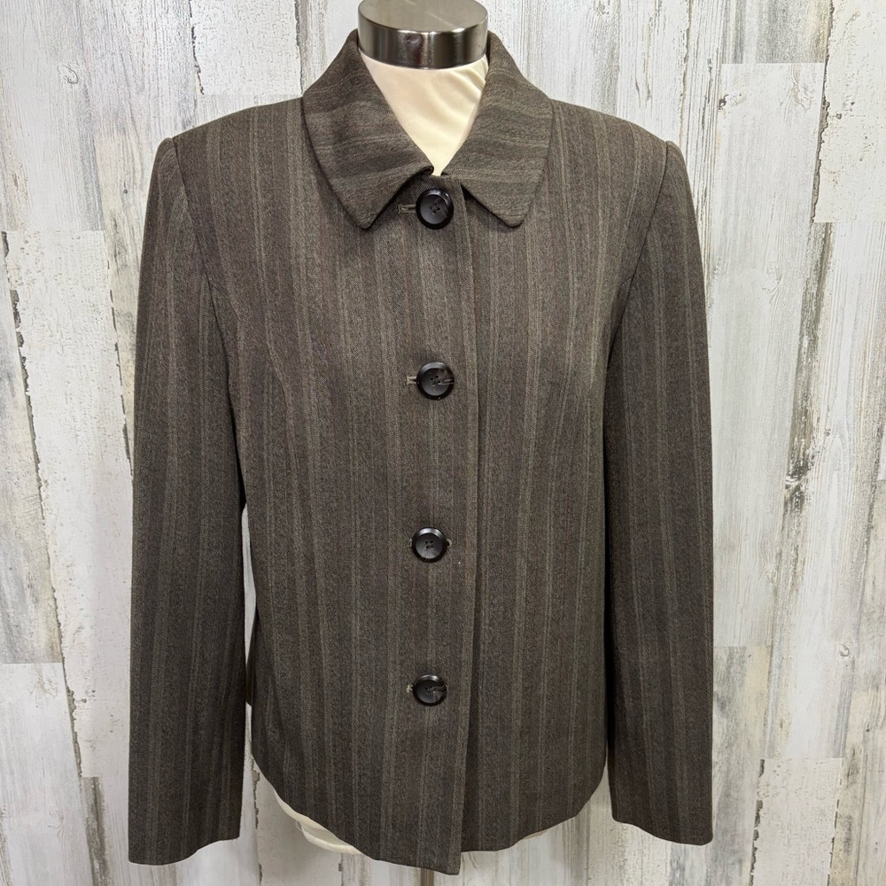 JM Collection Brown‎ Striped Blazer